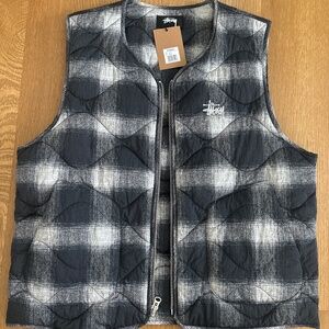 STUSSY plaid nylon liner vest